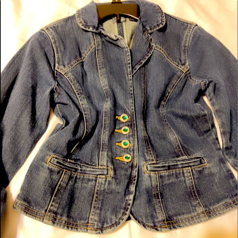 Denim long sleeve jacket. Size small. French cuff brand.